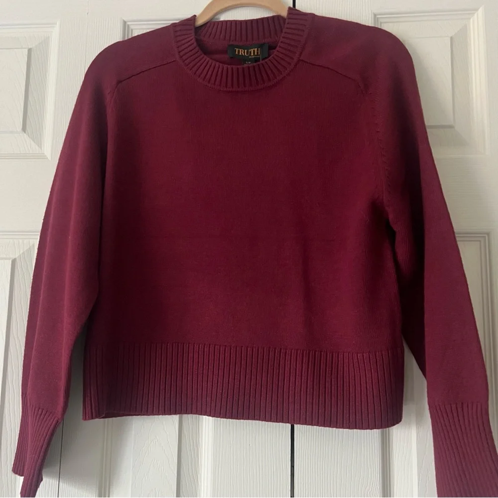 Women's TRUTH Burgundy Sweater size S - Picture 2 of 4